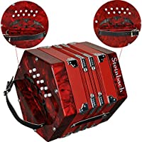 Concertina Steinbach en rojo botones agudos 2 x 10 (20 tonos diatónicos)
